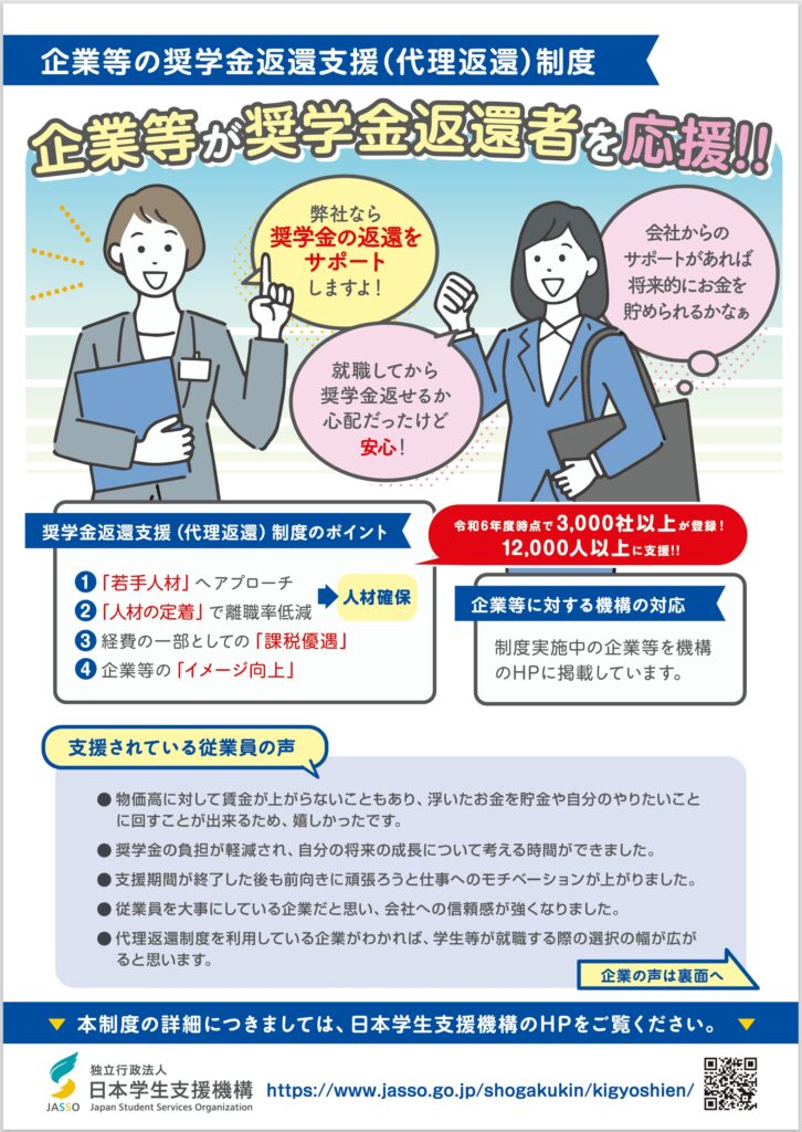 企業等の奨学金返還支援（代理返還）制度_チラシ